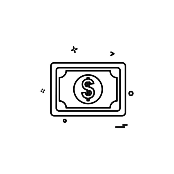 Desenho Ícone Dólar Ilustração Vetorial Colorida — Vetor de Stock