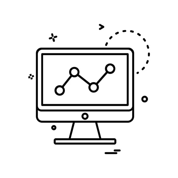 Gráfico Negocios Icono Plano Vector Ilustración — Archivo Imágenes Vectoriales