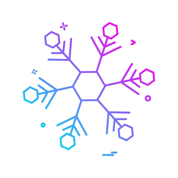 Bunte Schneeflocke Symbol Auf Weißem Hintergrund — Stockvektor