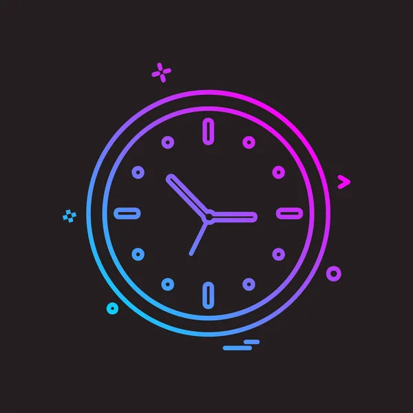 Relógio Plano Ícone Vetor Ilustração — Vetor de Stock