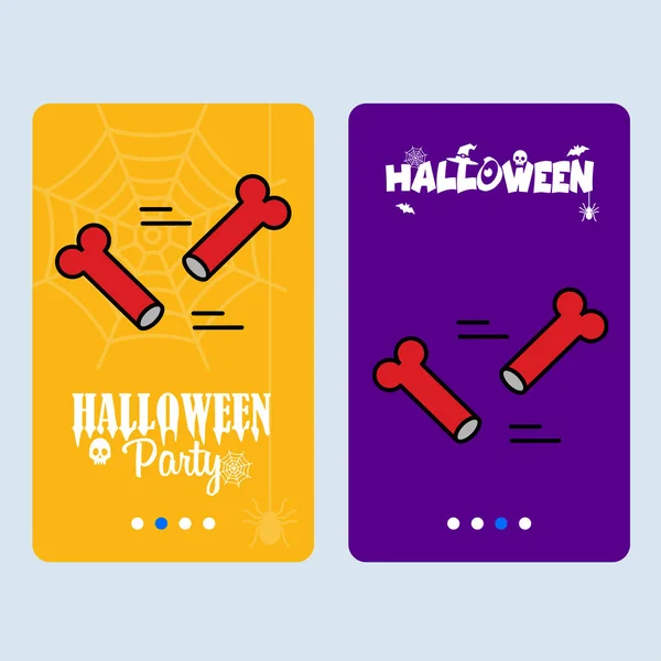 Happy Halloween Projekt Zaproszenia Wektorem Kości — Wektor stockowy