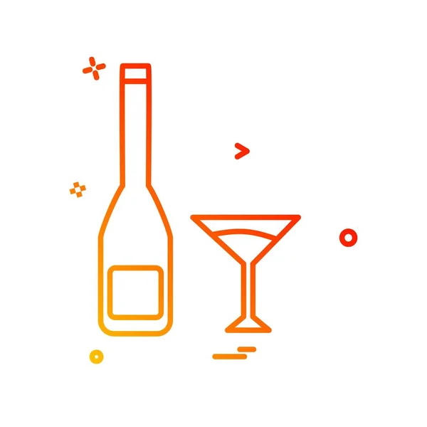 Drink Pictogram Ontwerp Kleurrijke Vectorillustratie — Stockvector