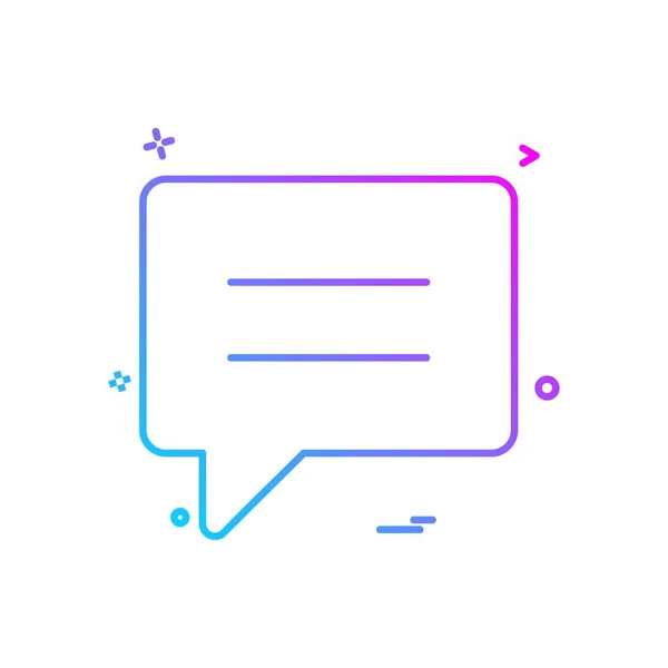Texto Falando Sms Chat Ícone Vetor Design — Vetor de Stock