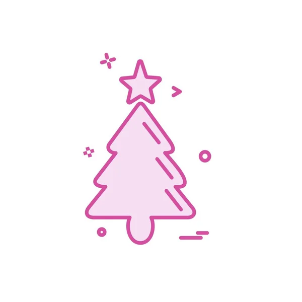 Christmas Tree Icon Design Vector — Stock Vector