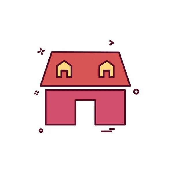 Icona Immobiliare Disegno Vettoriale Illustrazione — Vettoriale Stock
