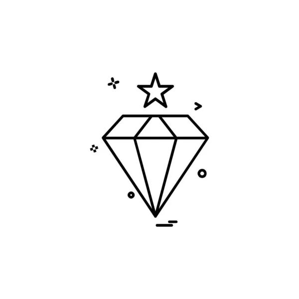 Icono Diamante Diseño Vector — Vector de stock