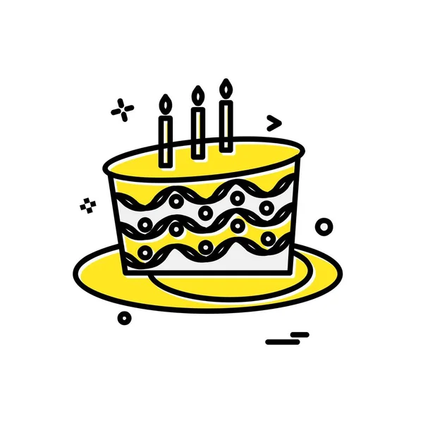 Cake Icon Design Colorful Vector Illustration — Stock Vector