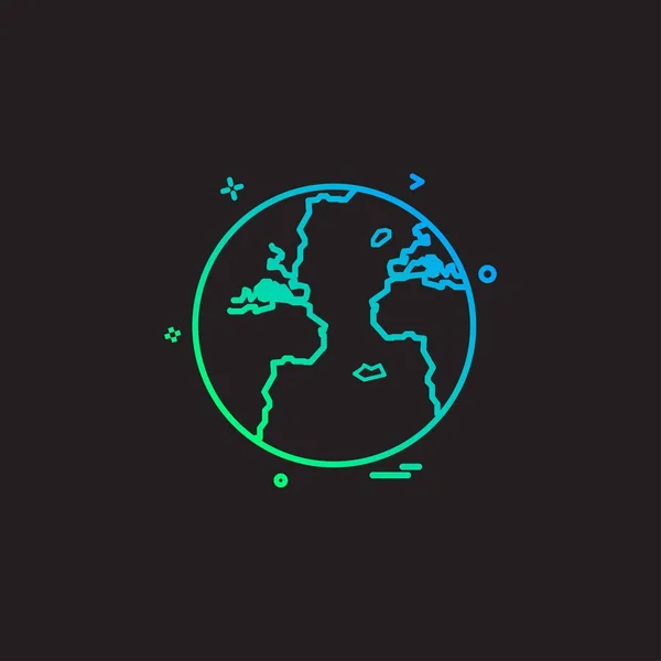 Vecteur Design Icône Globe Mondial — Image vectorielle