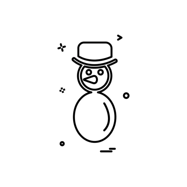 Snowman Icon Design Vector — Stock Vector