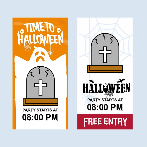 Joyeux Halloween Invitation Design Avec Vecteur Tombe — Image vectorielle