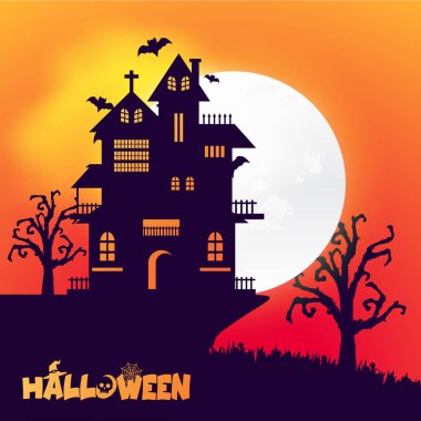 Mutlu Cadılar Bayramı tasarım öğesi tipografi ile 