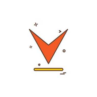 Aşağı ok simgesi tasarım vektörü