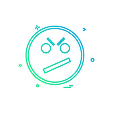 Üzgün emoji simgesi tasarım, renkli vektör çizim