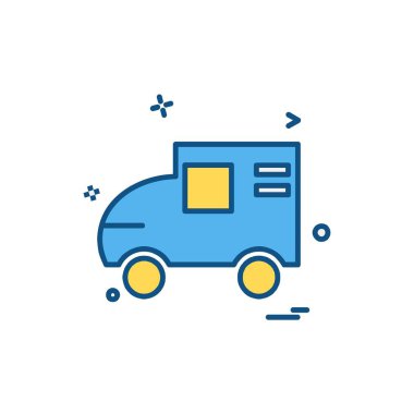 Araç simgesi tasarım, renkli vektör çizim