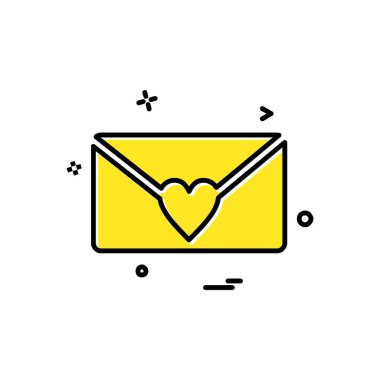 Sevgililer günü simgesi tasarım, renkli vektör çizim