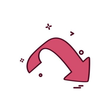 Aşağı ok simgesi tasarım vektörü