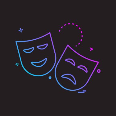 Maske simgesi tasarım, vektör çizim