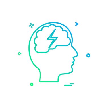 Zihin simgesi tasarım vektörü