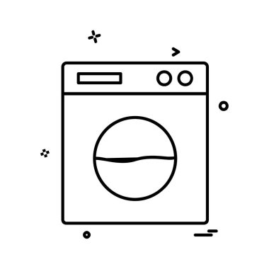 Çamaşır makinesi simgesi tasarım vektörü