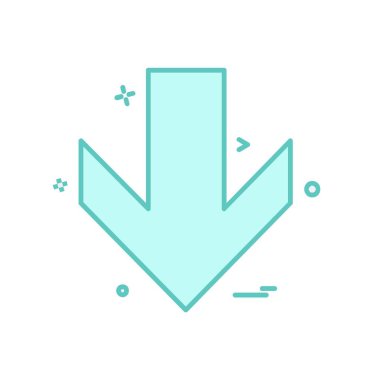 Aşağı ok simgesi tasarım vektörü