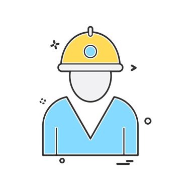 Çalışma araçlar simgesi tasarım, renkli vektör çizim 