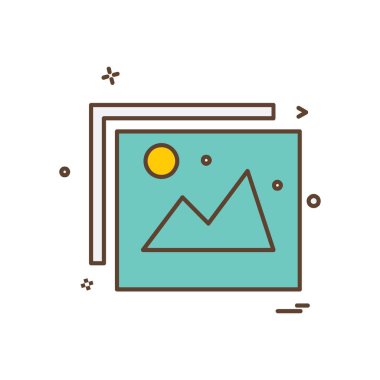 Görüntü simgesi tasarım, renkli vektör çizim