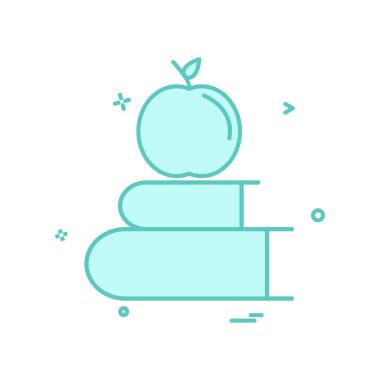 Kitaplar elma simge vektör tasarımı