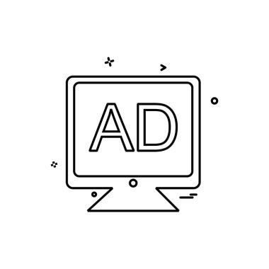 LCD multimedya iş office simge vektör desige