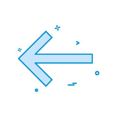 Sol ok simgesi tasarım vektörü