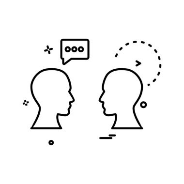 Sohbet adamları ikon vektör tasarımı hakkında konuşuyor