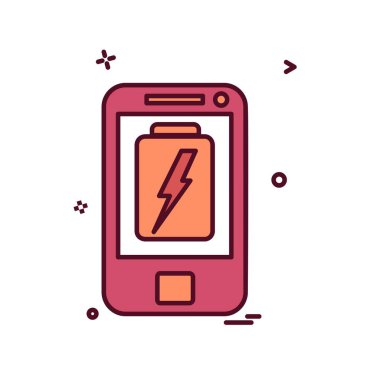 Düşük Batarya Telefon simgesi tasarım vektörü 