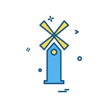 Hava türbini simgesi tasarım vektörü