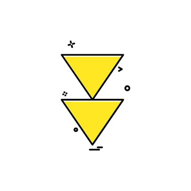 Aşağı ok simgesi tasarım vektörü