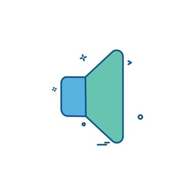 Hoparlör simgesi tasarım, renkli vektör çizim 