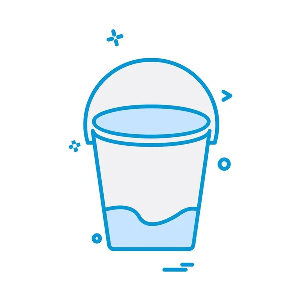 Eimer Icon Design Vektor Illustration — Stockvektor