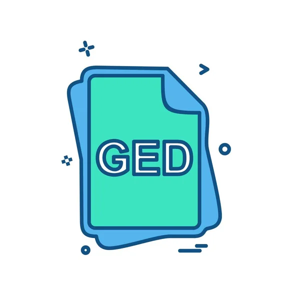 Type Fichier Ged Icon Design Vector — Image vectorielle