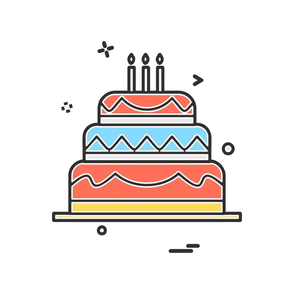 Icono Cumpleaños Vector Diseño — Archivo Imágenes Vectoriales