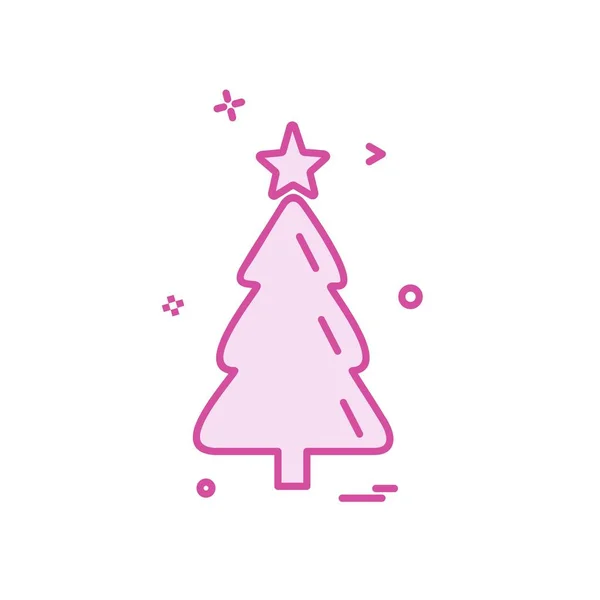 Christmas Tree Icon Design Vector — Stock Vector