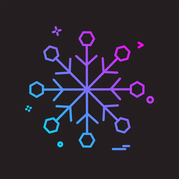 Барвиста Піктограма Сніжинки Чорному Тлі — стоковий вектор
