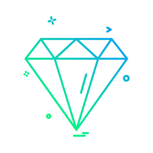 Icono Diamante Diseño Vector — Vector de stock