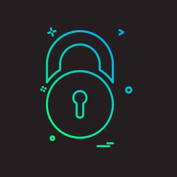 Locked Icon Design Vector — Stock Vector