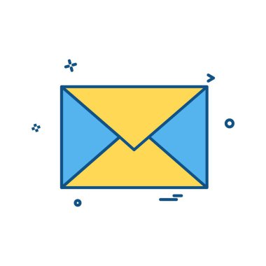 E-posta simgesi tasarım, renkli vektör çizim