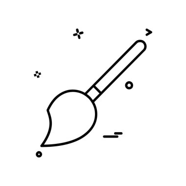 Boya Fırçası Simgesi Tasarım Vektörü