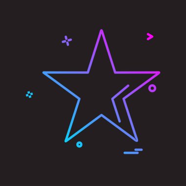 Siyah arka plan üzerine yıldız daire basit simgesi