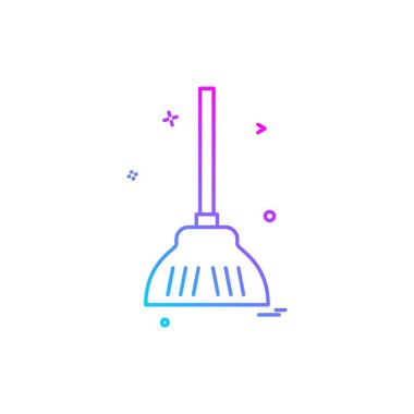 Süpürge simgesi tasarım vektörü