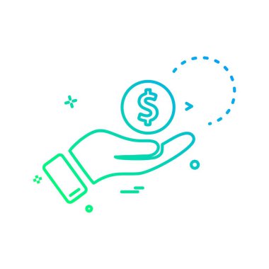 El dolar para ikonu vektör tasarımı