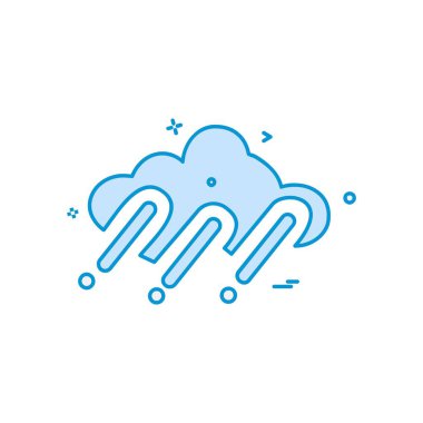 Bulut simgesi tasarım, renkli vektör çizim