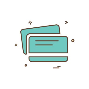 Kredi kartı simgesi tasarım, renkli vektör çizim