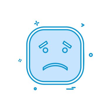 Üzgün emoji simgesi tasarım, renkli vektör çizim