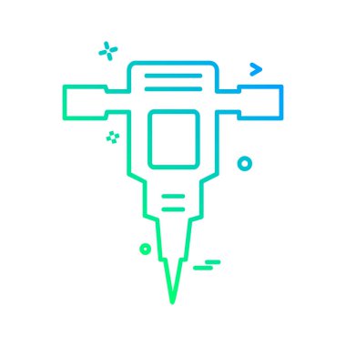 Çalışma araçlar simgesi tasarım, renkli vektör çizim 